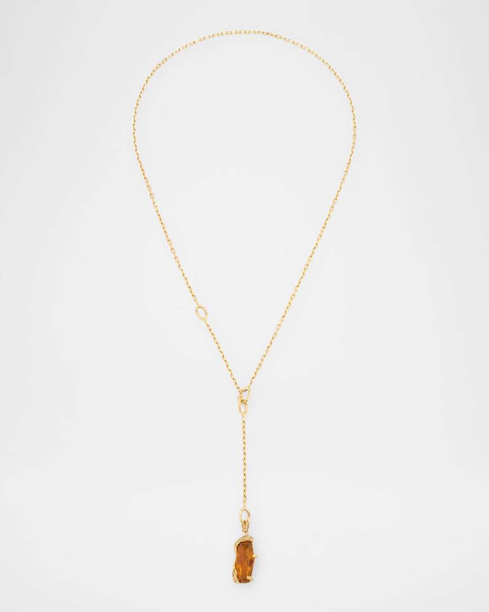 18K Yellow Gold Beatrice Diamond and Tourmaline Necklace